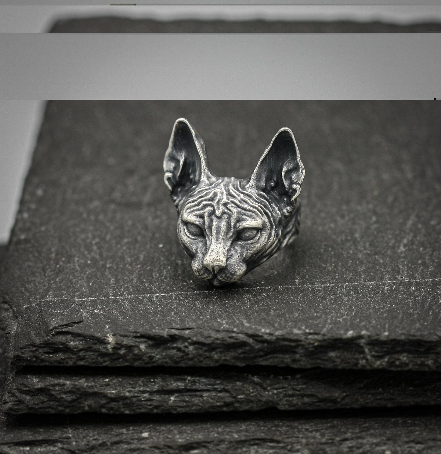 Sterling Silver Sphynx Cat Ring – Unique Handmade Jewelry for Cat Lovers