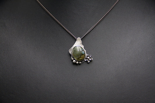 Labradorite pendant, sterling silver necklace, holistic healing