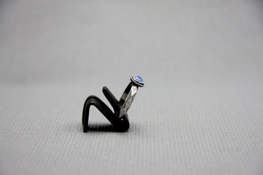 Women opal ring, faceted ring, dainty solitaire ring