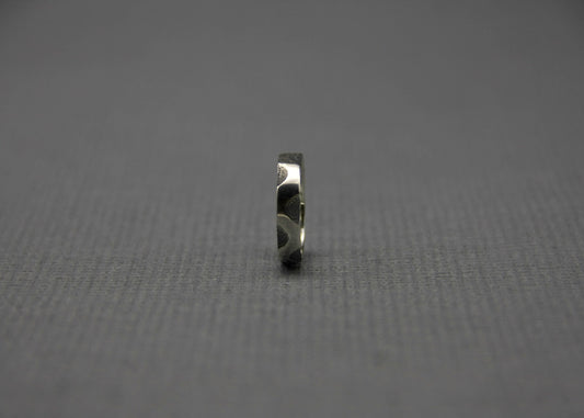 Silver wave ring, sterling band for men, minimalist ring