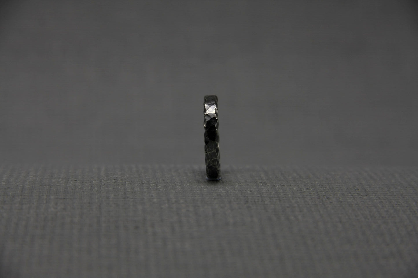 Hammered silver stacking ring, oxidised Viking band, thin Sterling ring