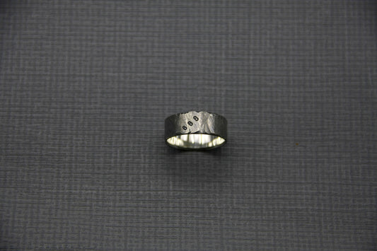 Occult silver ring, unique men band, 666 ring
