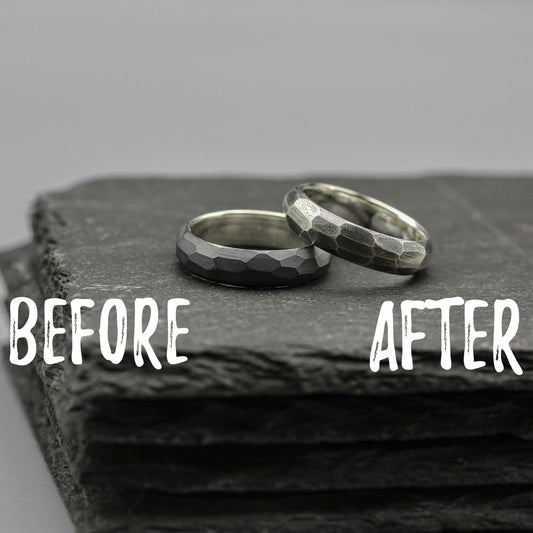 Silver faceted ring, promise silver ring, stacking ring