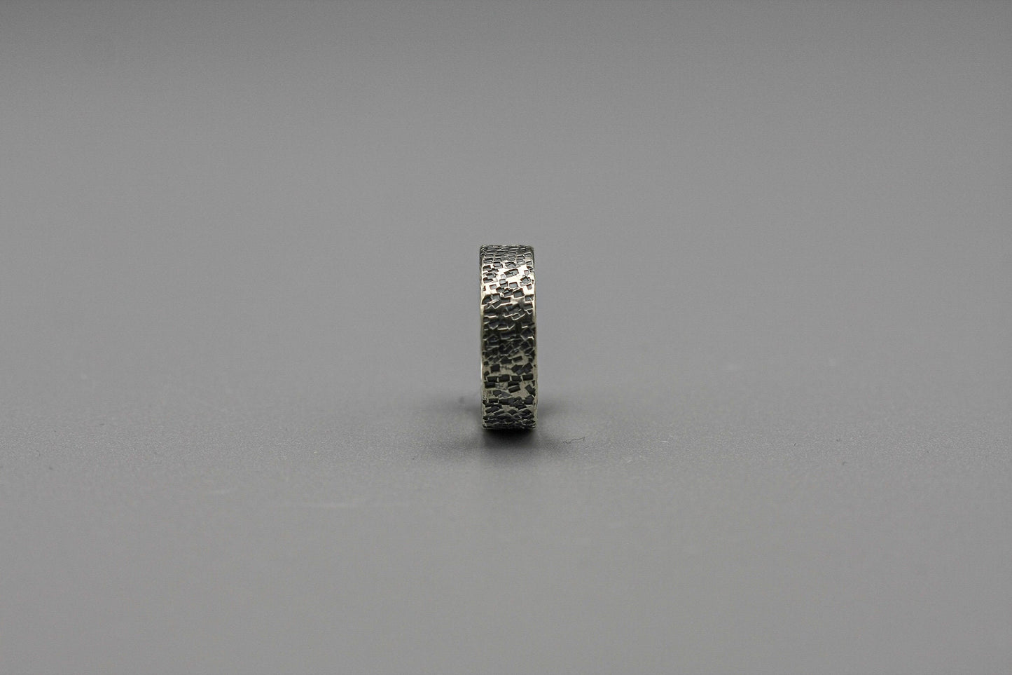 Hammered sterling ring, oxidised silver band, unusual wedding ring