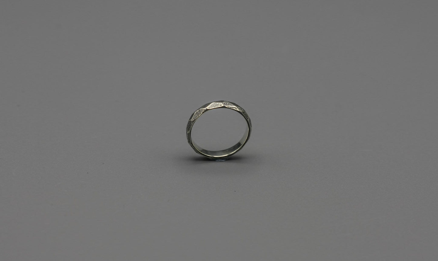 Sterling silver faceted ring, promise silver ring, stacking ring