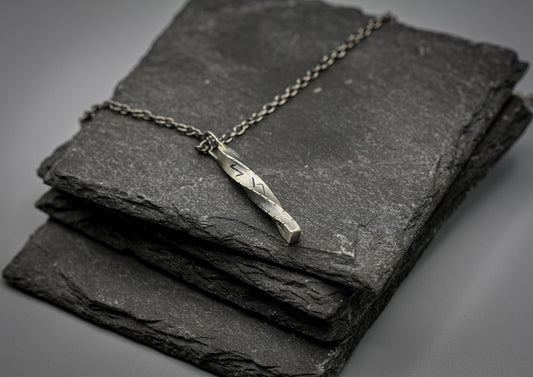 Viking rune necklace, personalized pendant, bar jewellery