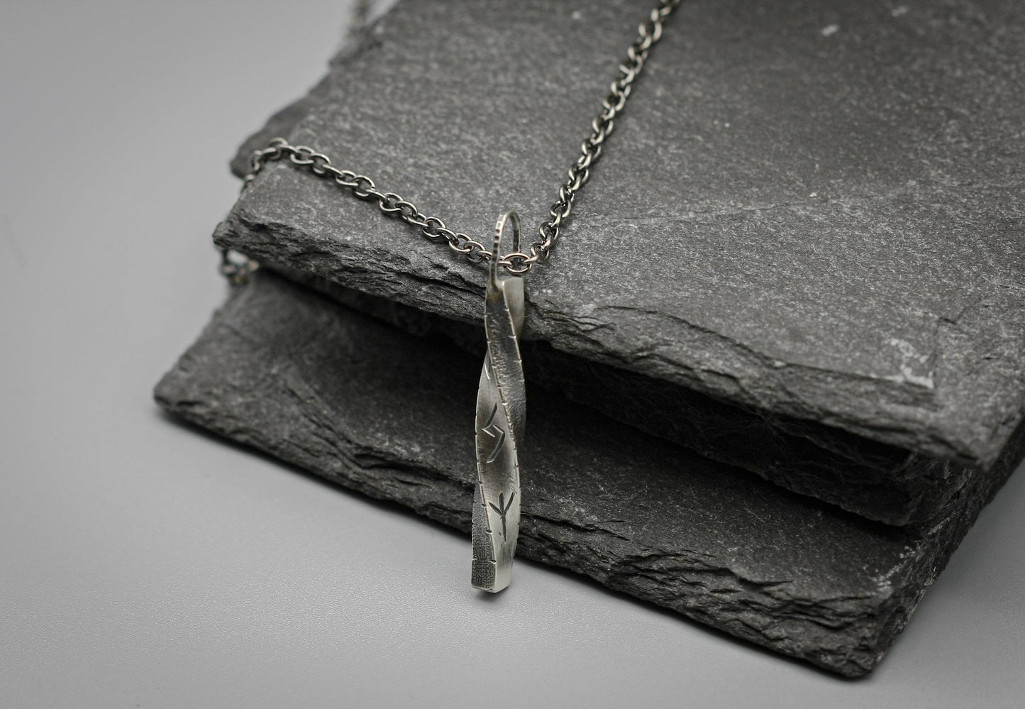 Viking rune necklace, personalized pendant, bar jewellery