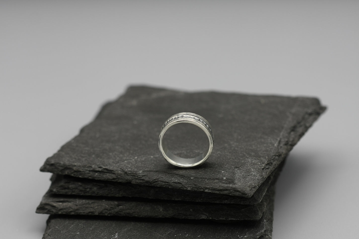 Viking silver ring, Brutalist men ring, Sterling silver band