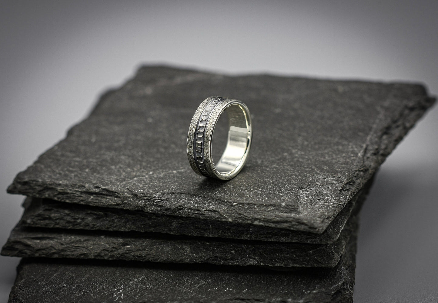 Viking silver ring, Brutalist men ring, Sterling silver band