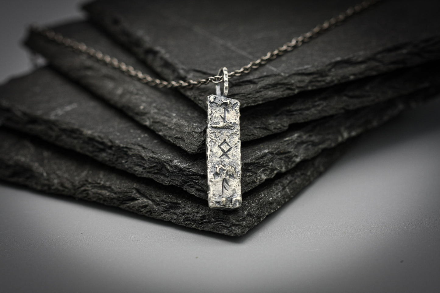 Viking rune necklace, Silver personalized pendant, Norse jewellery