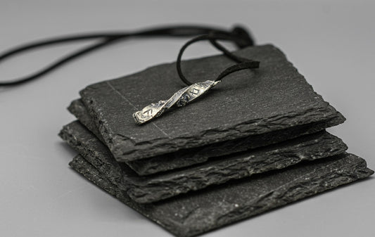 Viking rune necklace, twisted bar pendant, personalized jewellery