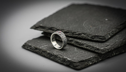Ruby ring,unique sterling silver wedding band