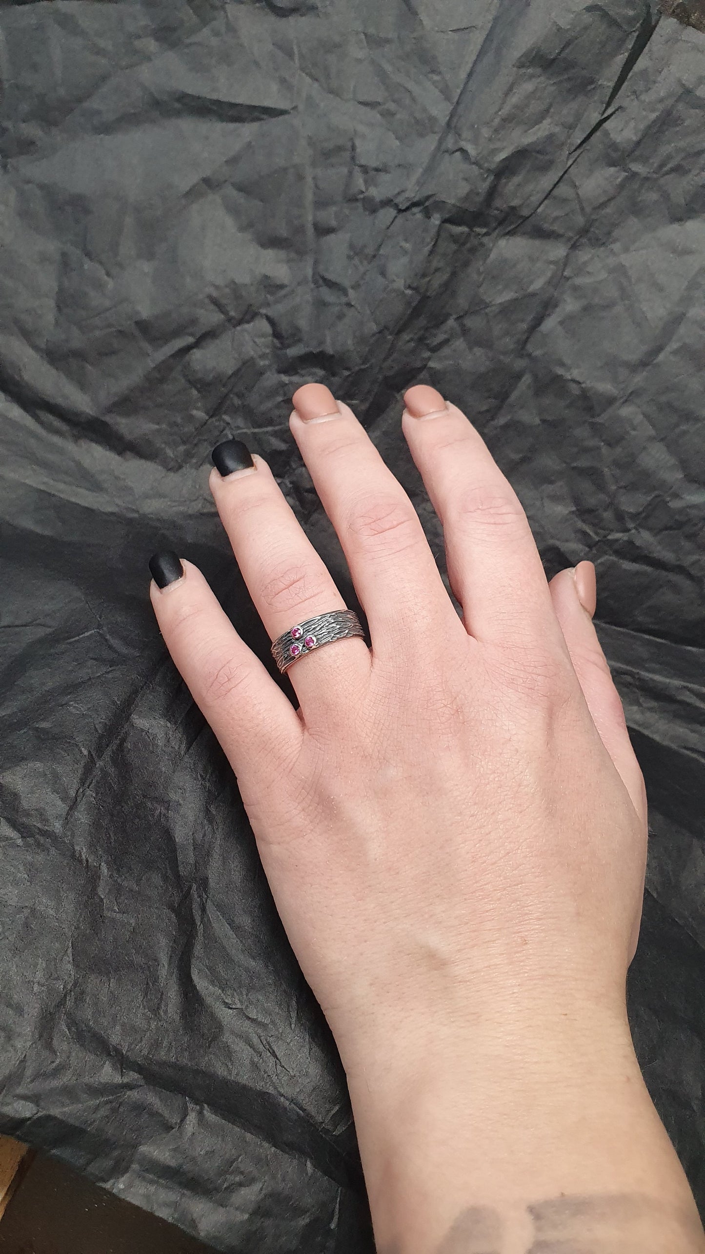 Ruby ring,unique sterling silver wedding band