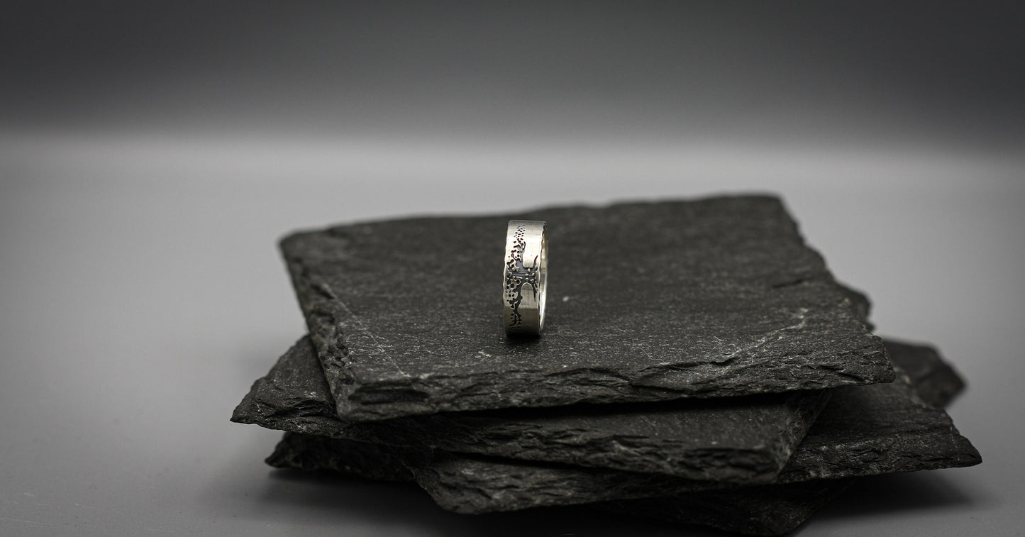 Silver tree of life ring