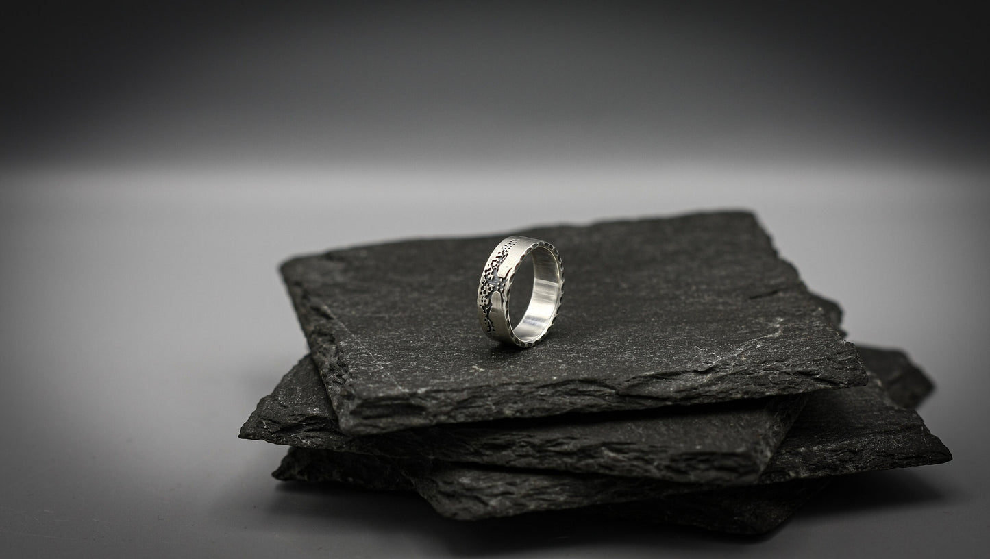 Silver tree of life ring