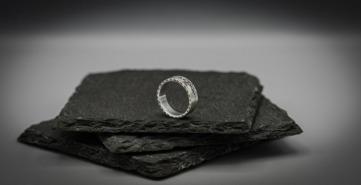 Silver tree of life ring