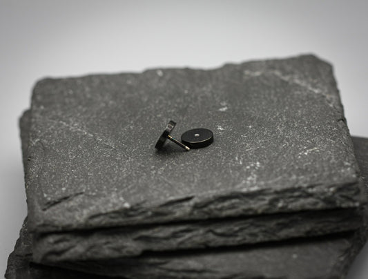 Vegvisir Black Stud earrings, Viking jewellery