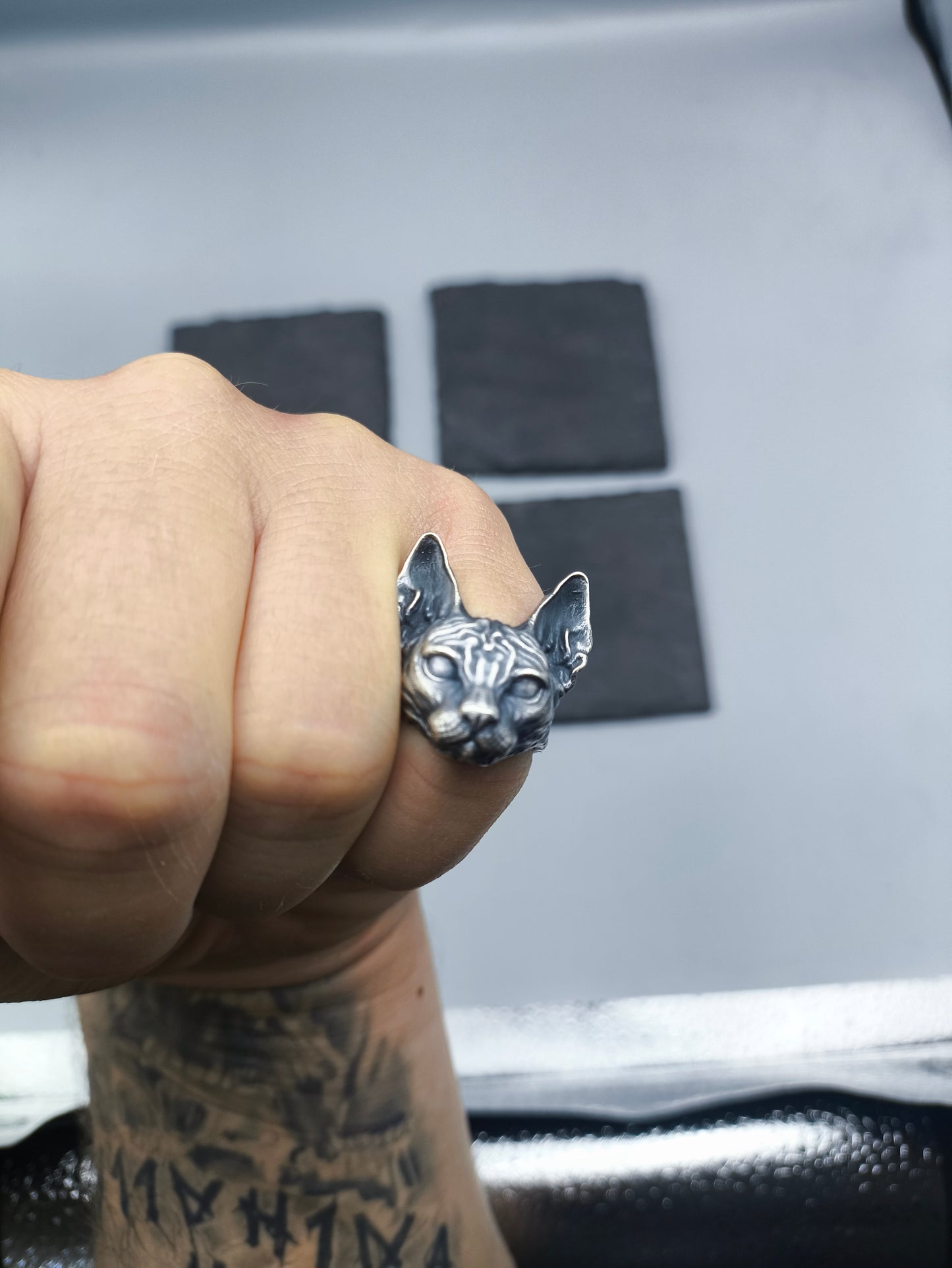 Sterling Silver Sphynx Cat Ring – Unique Handmade Jewelry for Cat Lovers