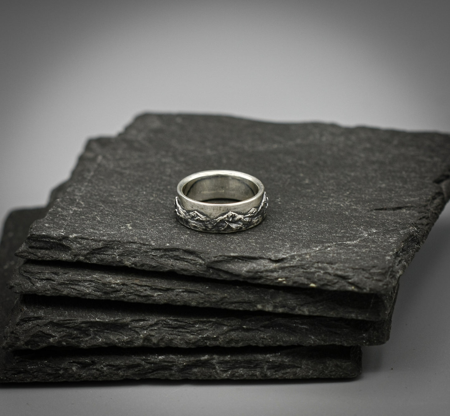 Sterling silver mountain ring