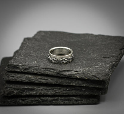 Sterling silver mountain ring