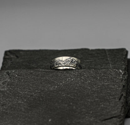 Sterling silver mountain ring