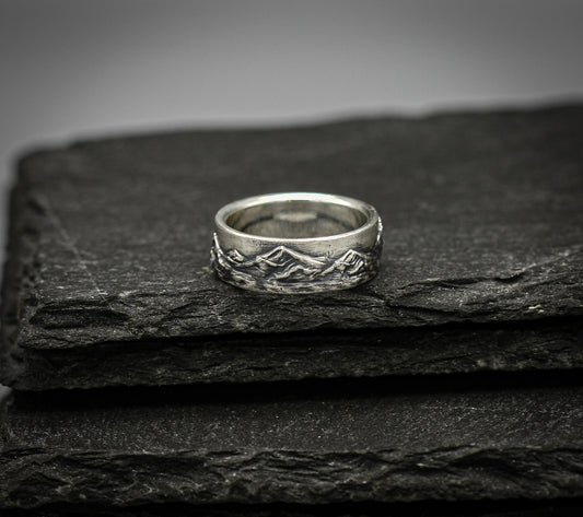 Sterling silver mountain ring