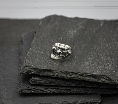 Sterling Silver Trollface Meme Ring