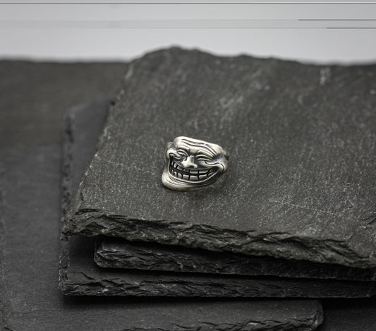 Sterling Silver Trollface Meme Ring