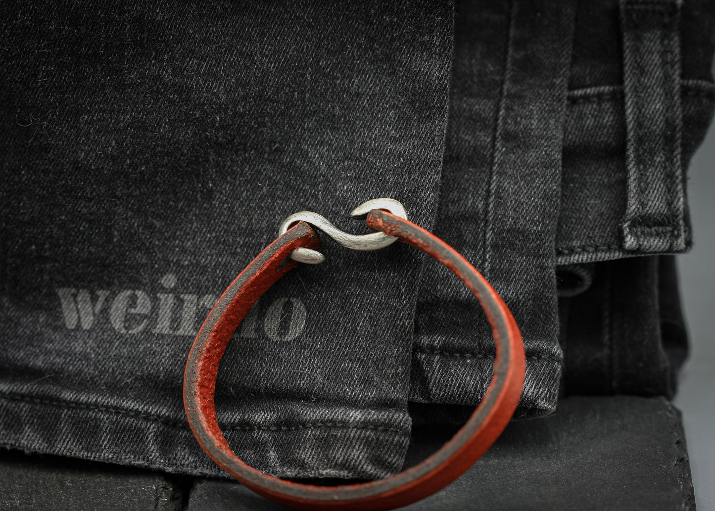 Handmade Leather Bracelet with Sterling Silver S-Hook Clasp | Distressed Unisex Cuff