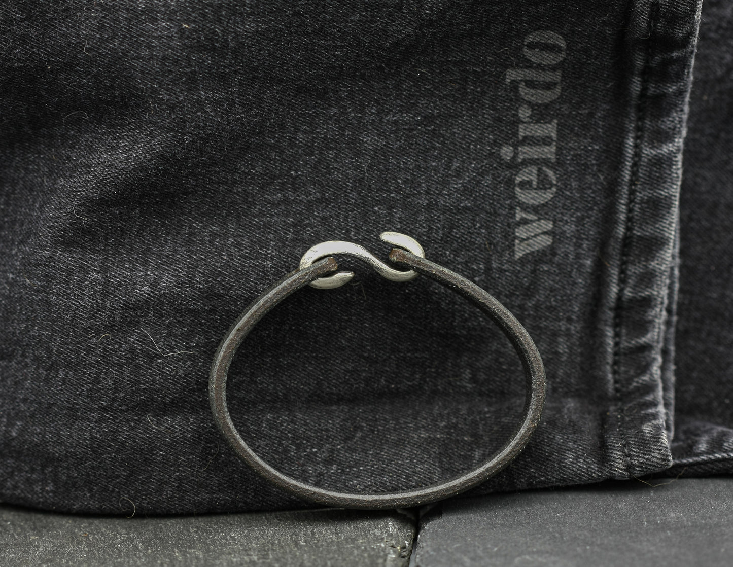 Handmade Leather Bracelet with Sterling Silver S-Hook Clasp | Distressed Unisex Cuff