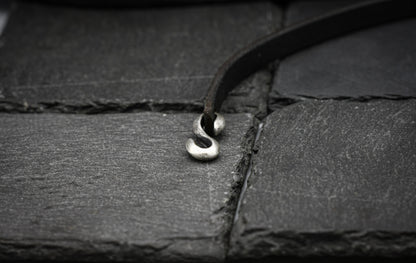 Handmade Leather Bracelet with Sterling Silver S-Hook Clasp | Distressed Unisex Cuff