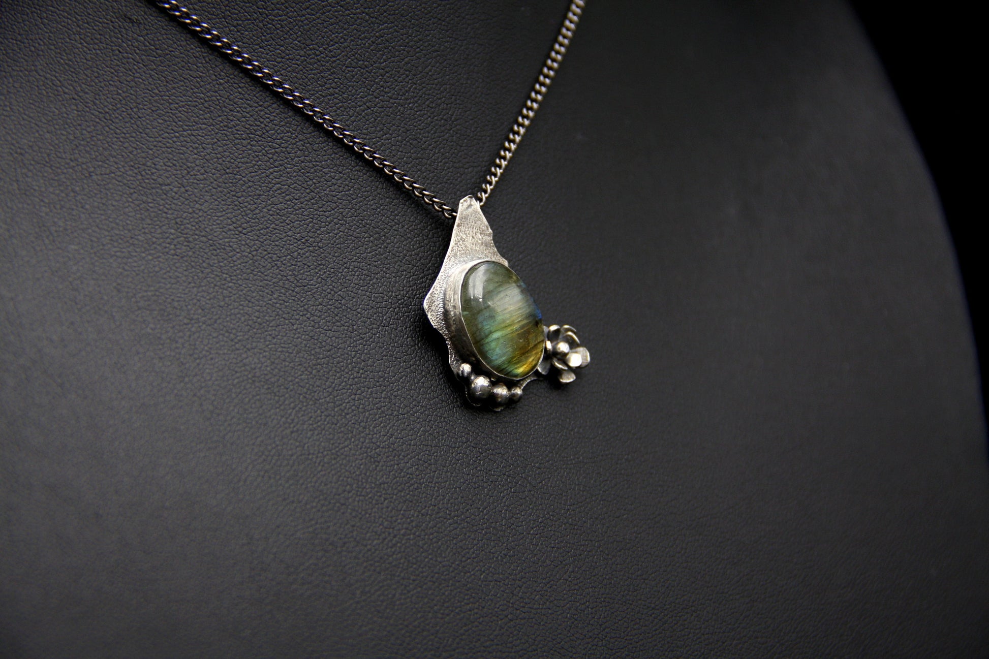 Labradorite pendant, sterling silver necklace, holistic healing