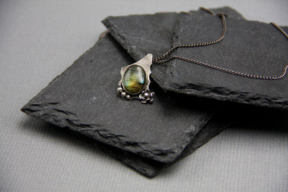 Labradorite pendant, sterling silver necklace, holistic healing