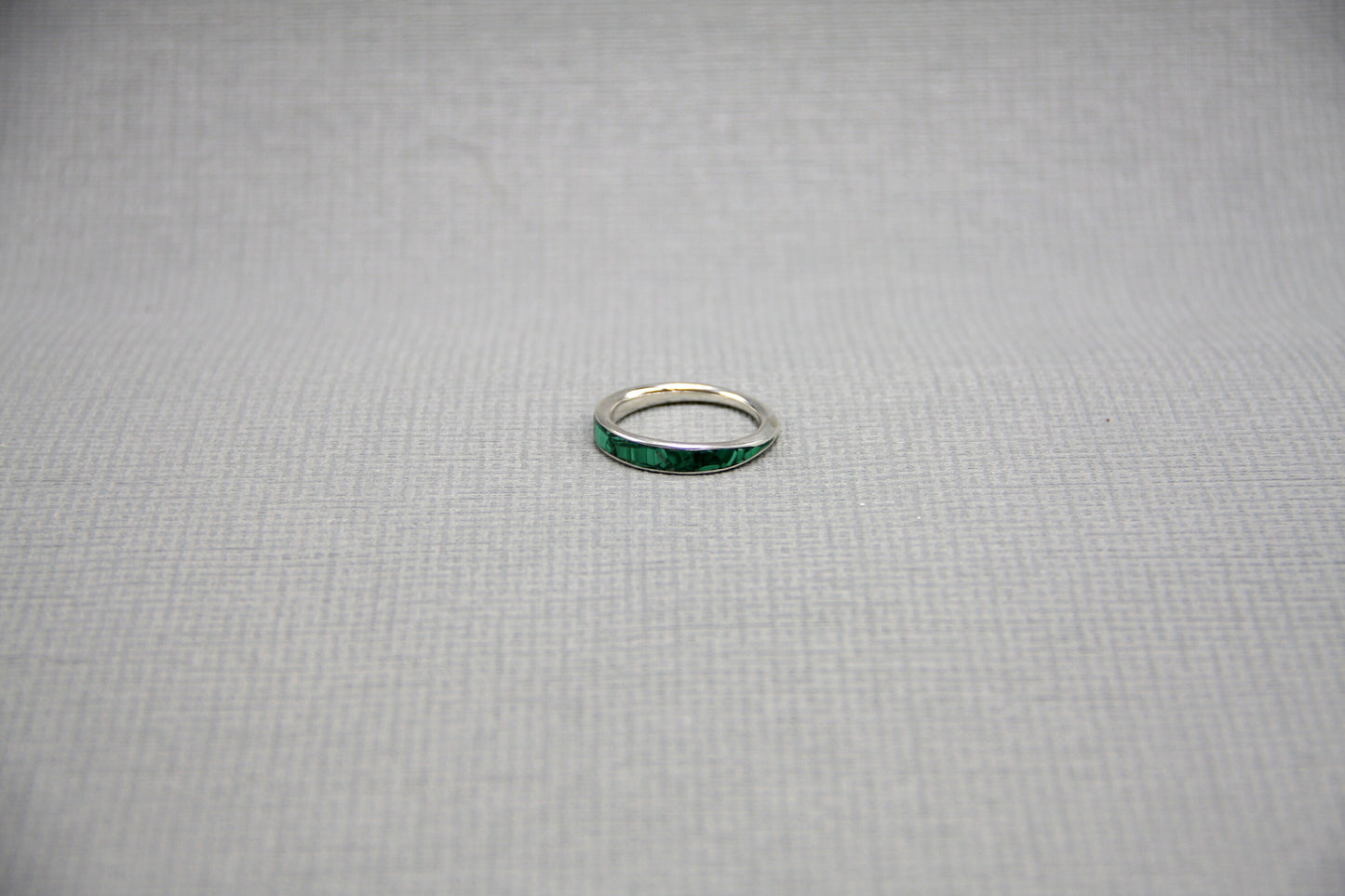 Silver women ring, malachite inlay ring, silver band, stacking ring