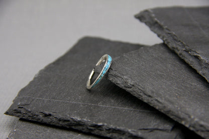 Turquoise inlay ring, Women silver ring,healing jewellery