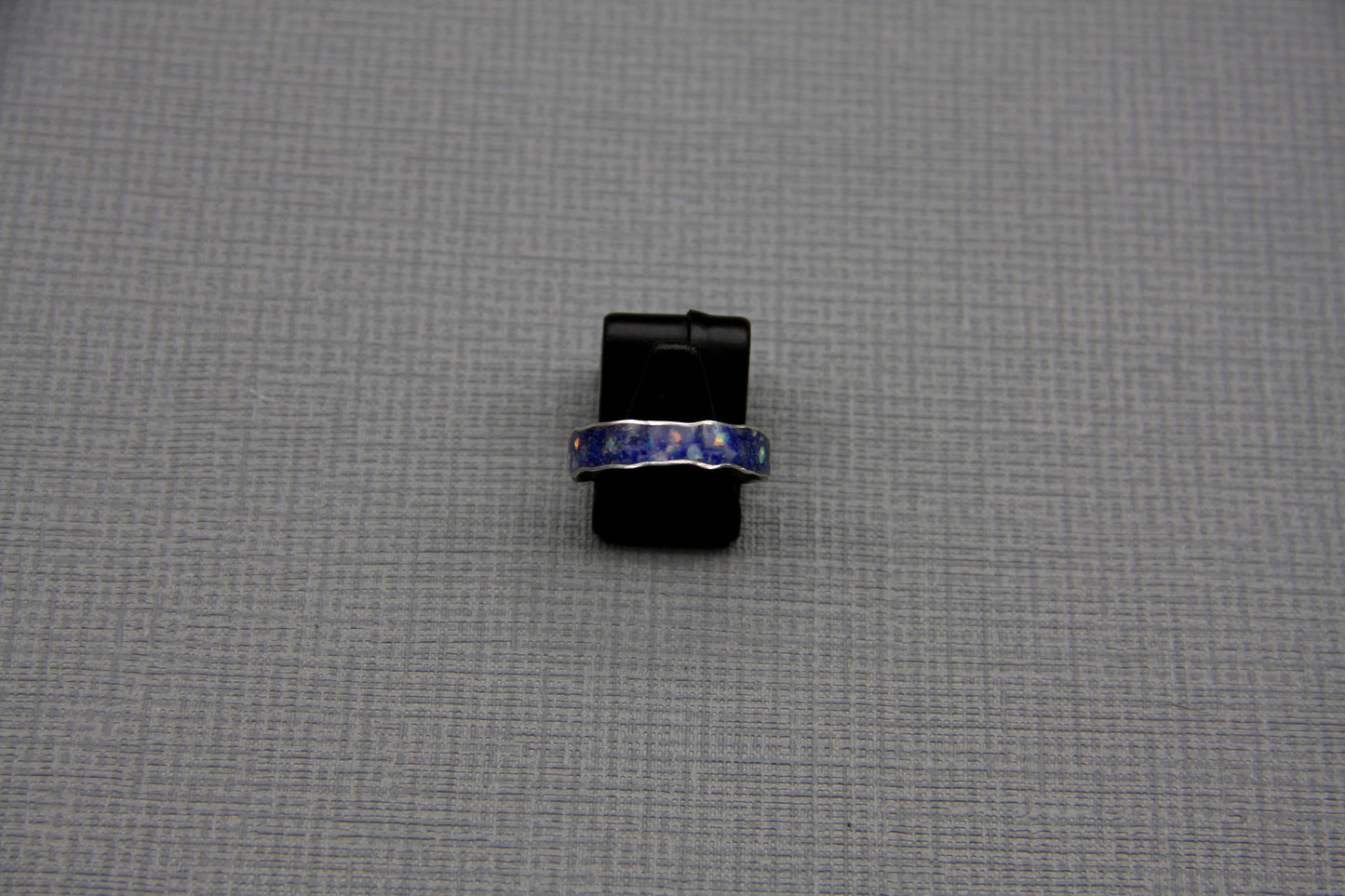 Women ring, Silver Lapis Lazuli ring, crushed opal inlay ring,