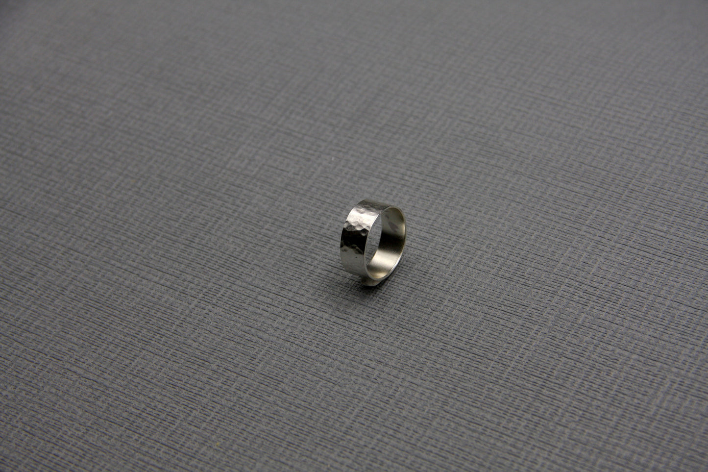 Wide minimalist ring, silver men ring, hammered band