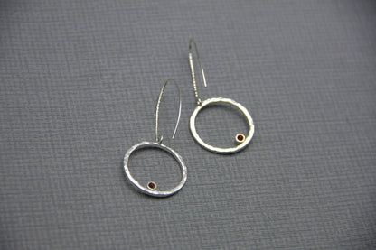 Silver threader earrings, minimalist office jewellery