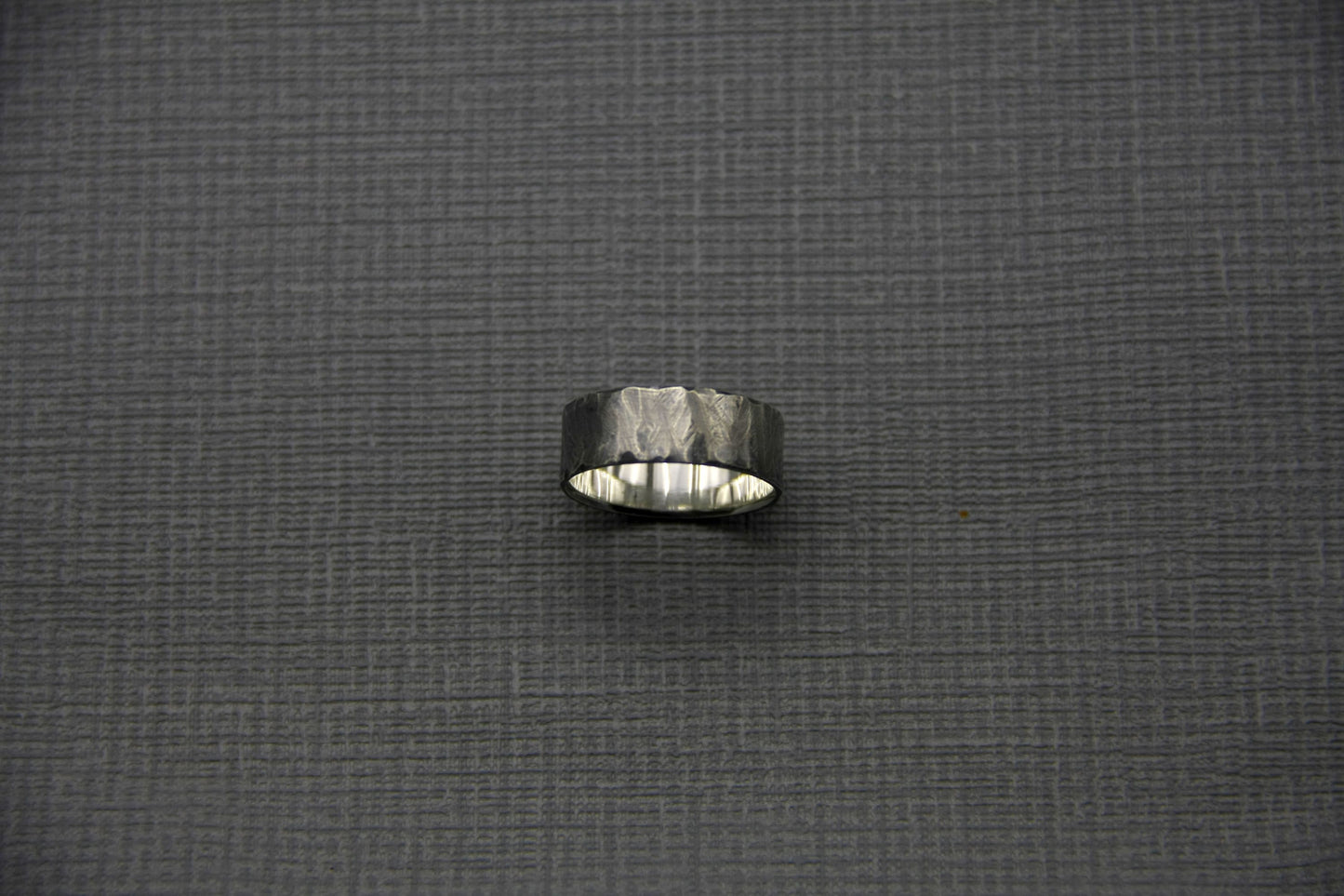 Scratched silver ring, men ring, Distressed band