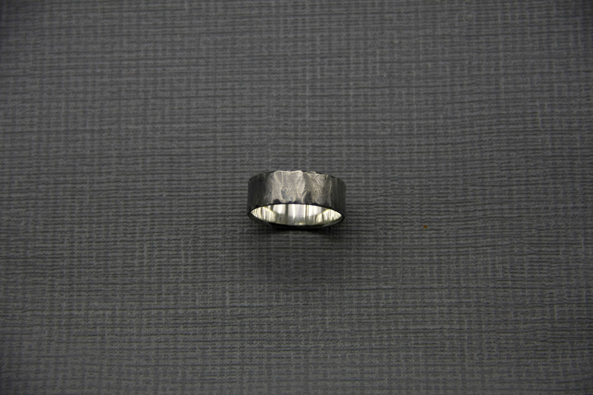 Scratched silver ring, men ring, Distressed band