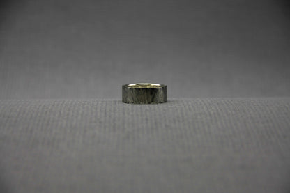 Scratched silver ring, men ring, Distressed band