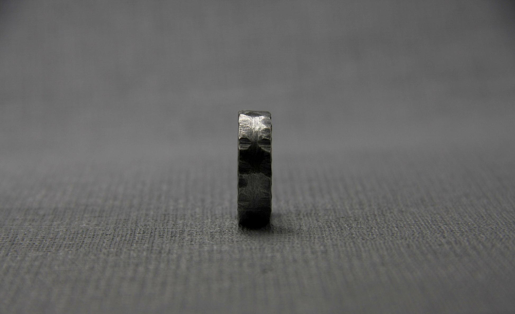 Hammered silver band, oxidised ring for men, unique wedding ring