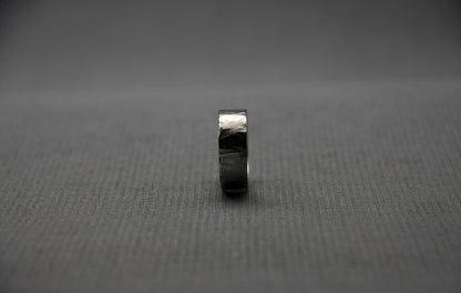 Scratched silver ring, men ring, Distressed band