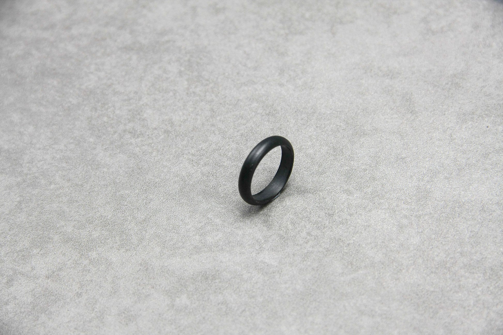 Black gray wedding ring, Sterling silver band, oxidised ring