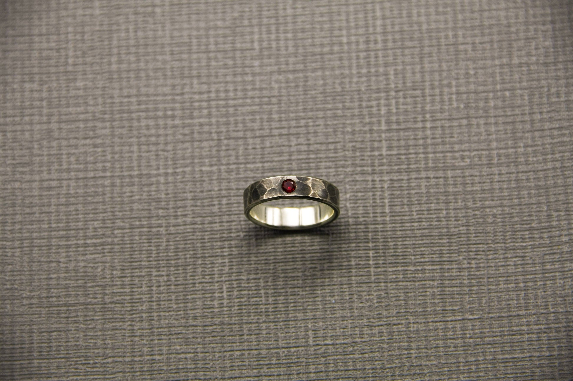 Ruby ring, Sterling silver band, unique engagement ring