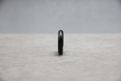 Black gray wedding ring, Sterling silver band, oxidised ring