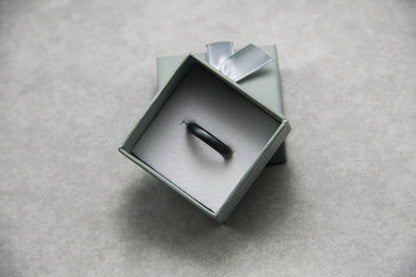 Black gray wedding ring, Sterling silver band, oxidised ring