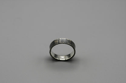 Hammered and oxidised Silver men ring, rustic ring