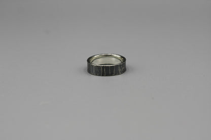 Hammered and oxidised Silver men ring, rustic ring