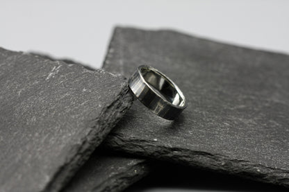 Hammered and oxidised Silver men ring, rustic ring